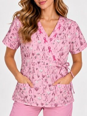 Gems Breast Cancer Scrub Shirt